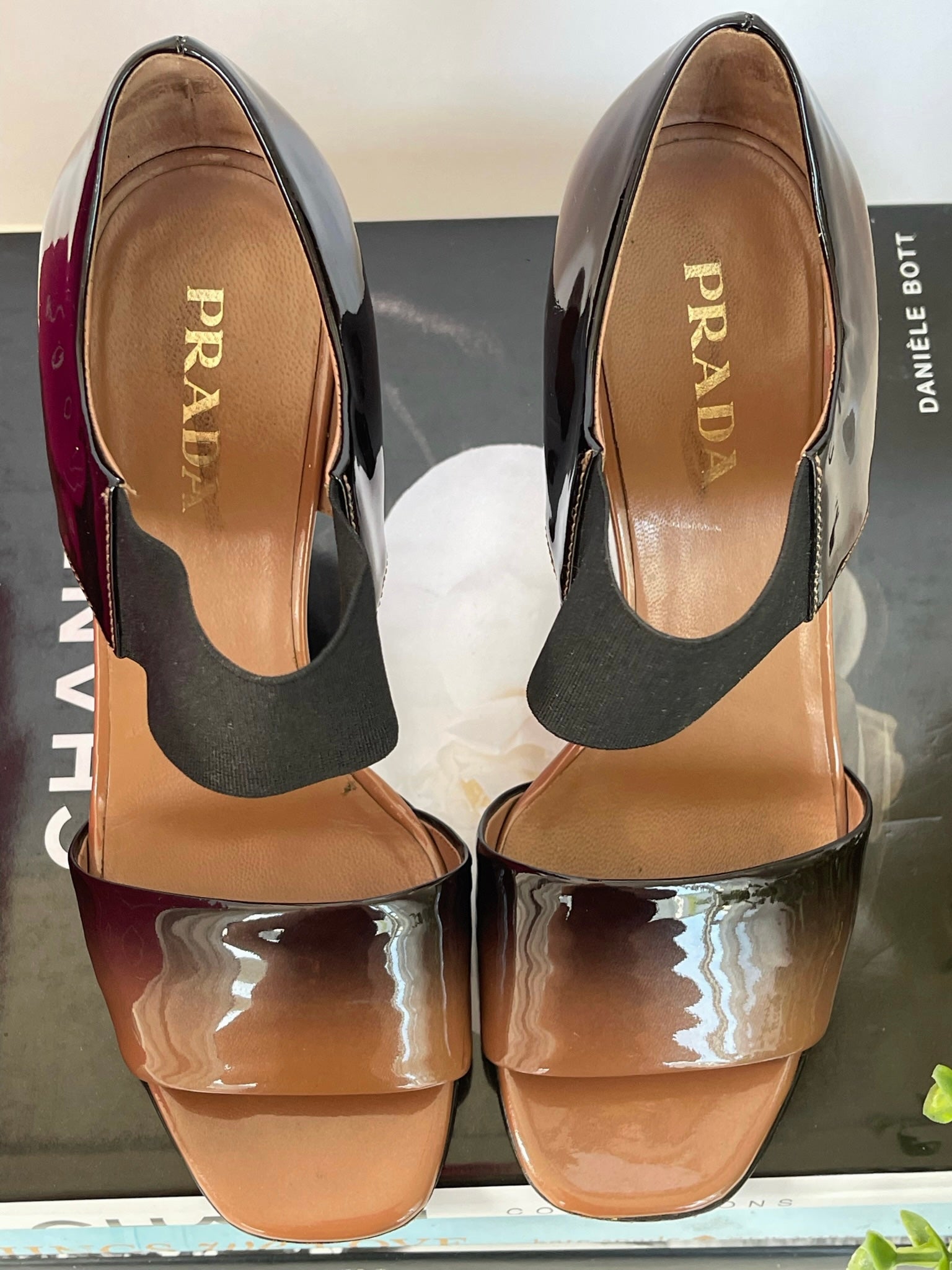 Prada open on sale toe heels
