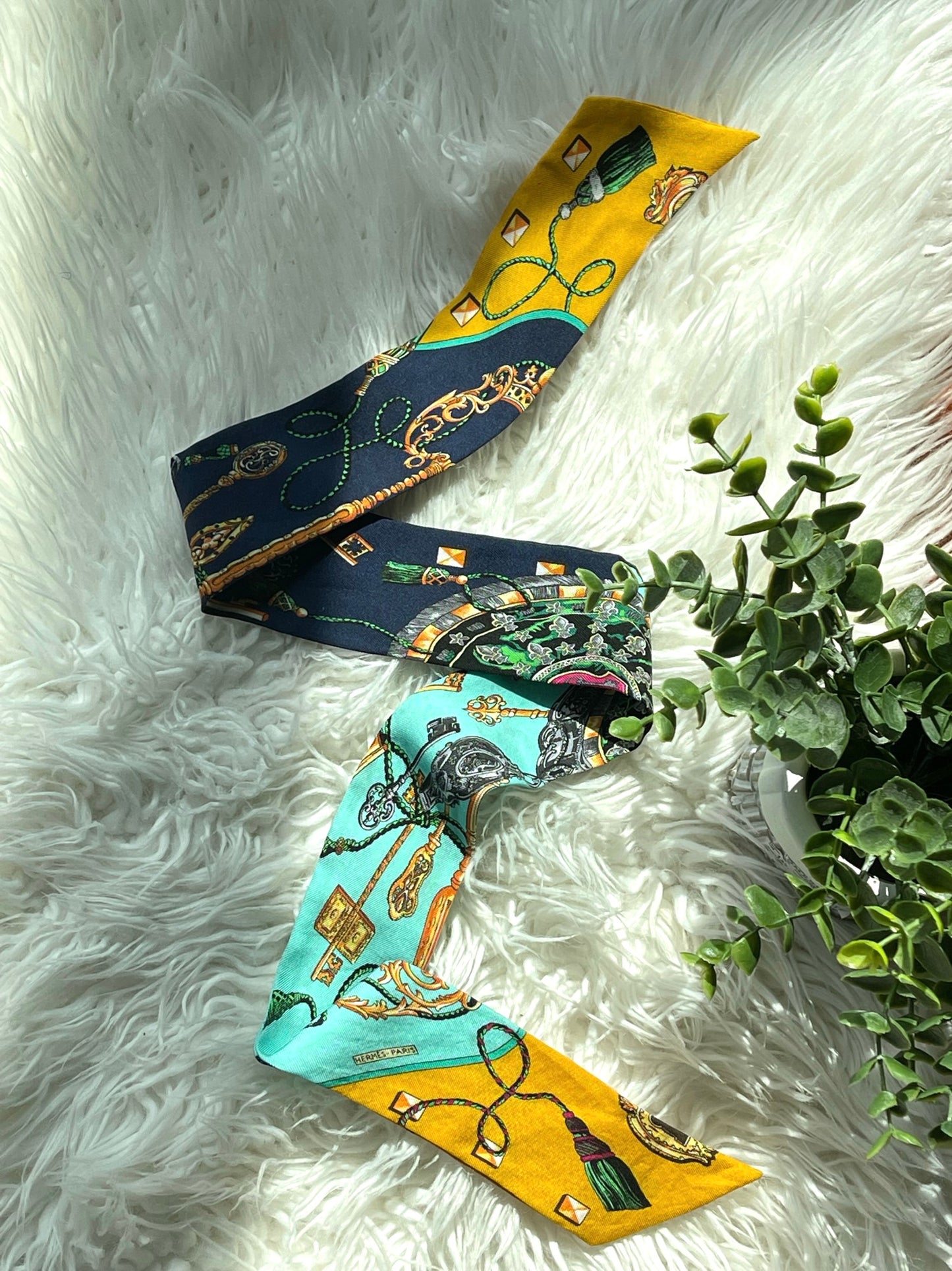 Hermes Multi-Color Twilly Scarf
