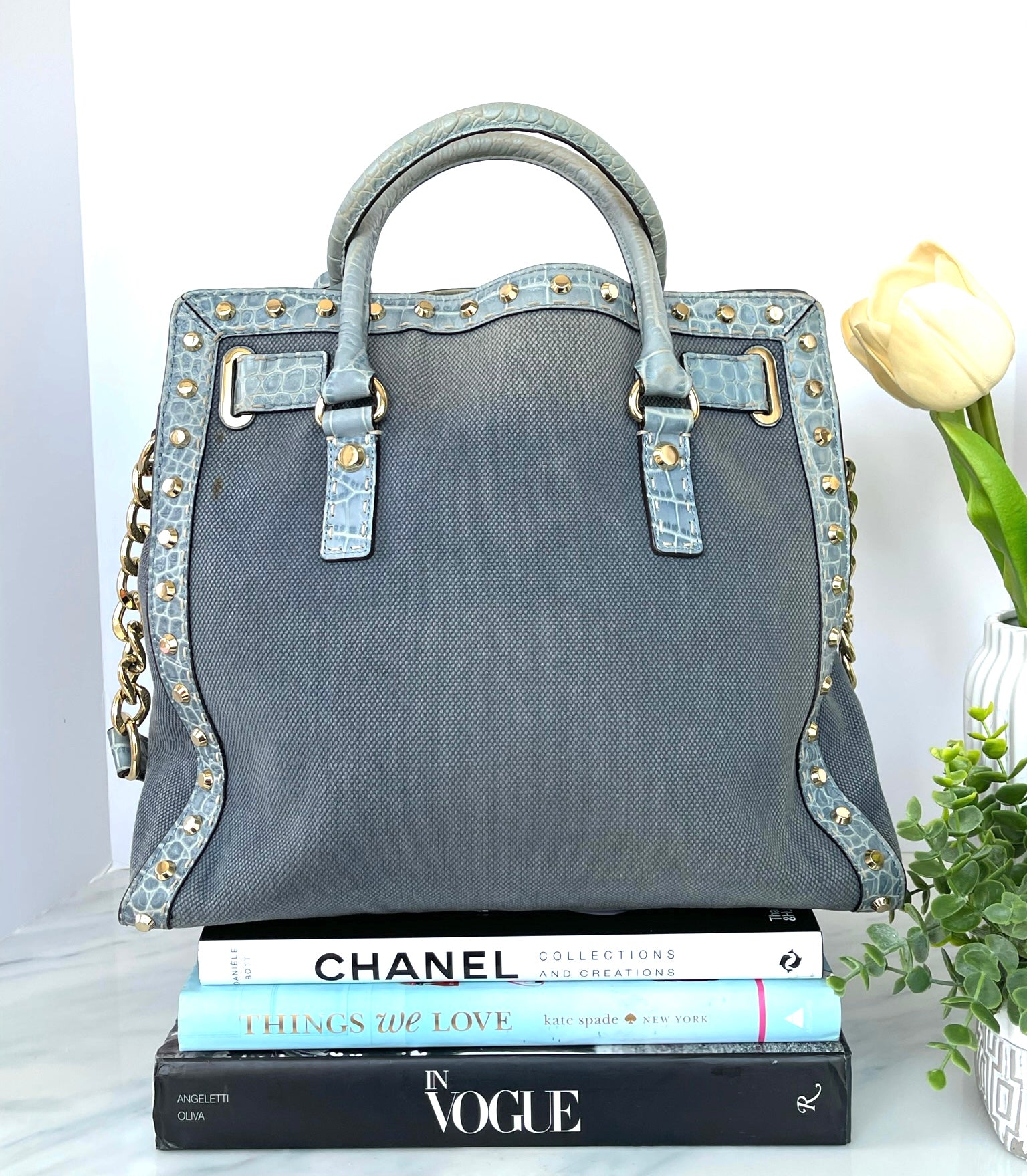 Michael Kors Blue Denim Hamilton Large Tote – Joyce's Closet