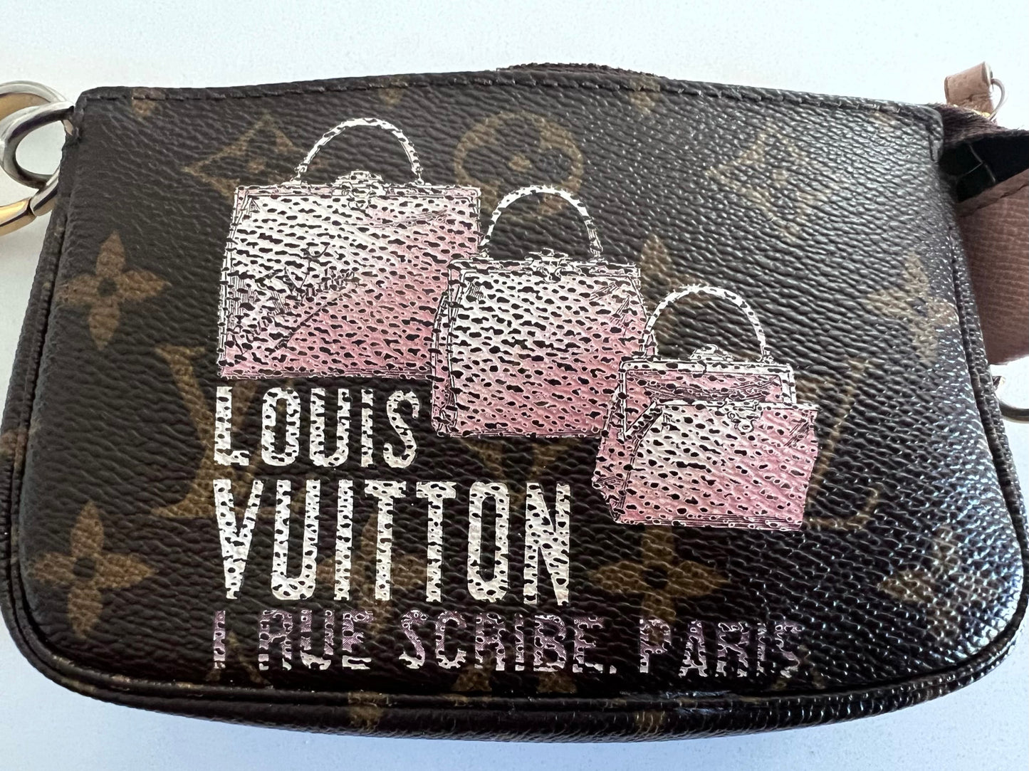 Louis Vuitton Limited Edition " Rue Scribe Paris" Monogram Canvas Mini Pochette Accessoires Zip Bag