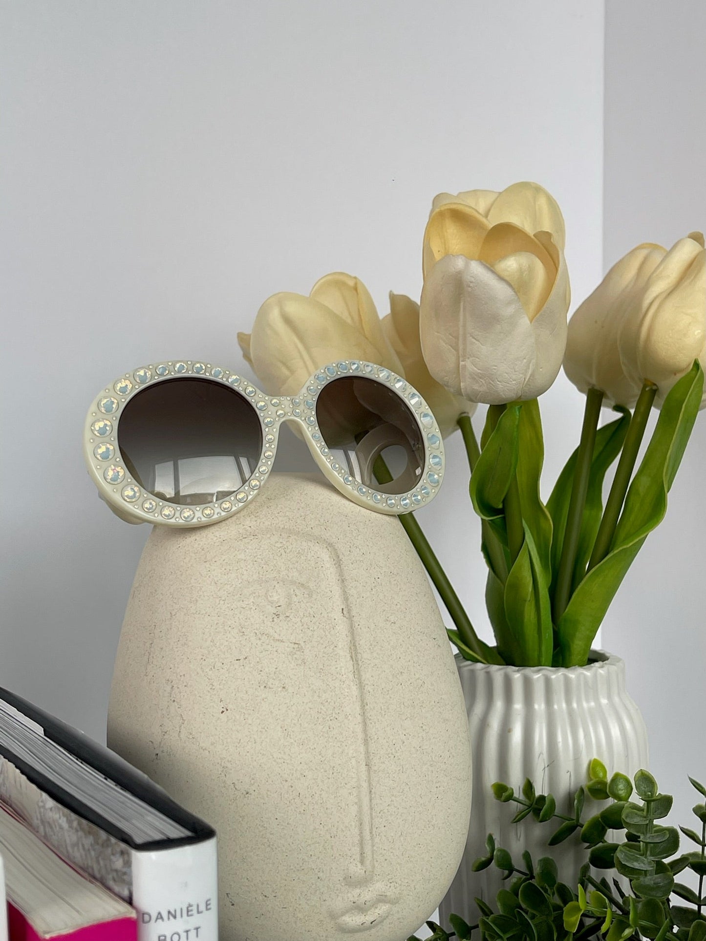 Prada Cream Round Lens Sunglasses Style SPR 31P