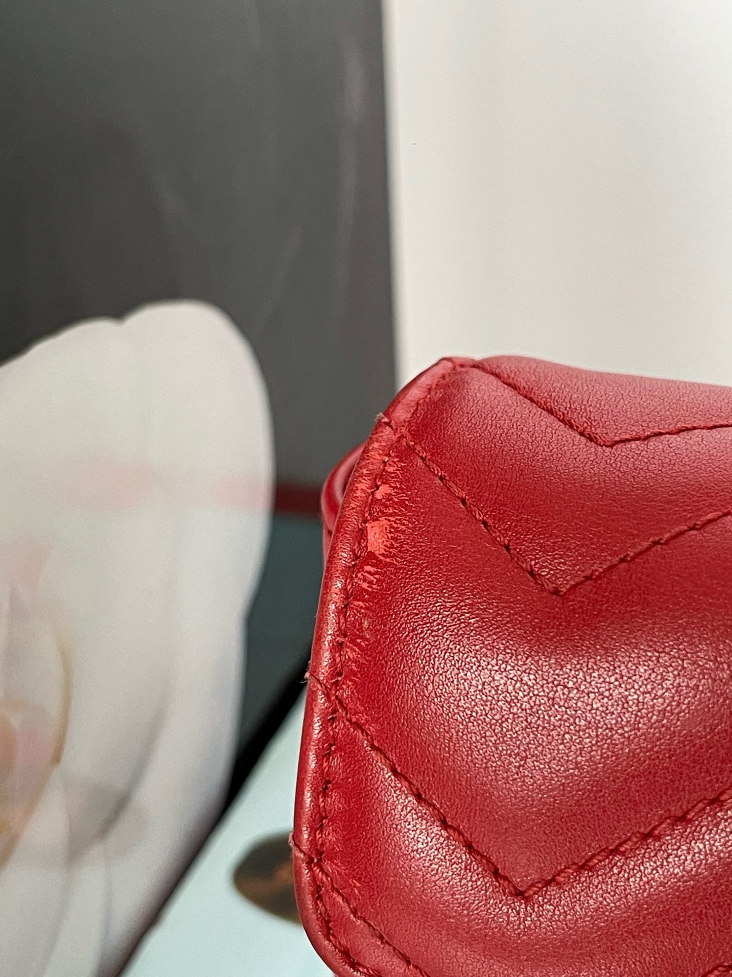 Gucci Marmont Red Super Mini Crossbody Bag