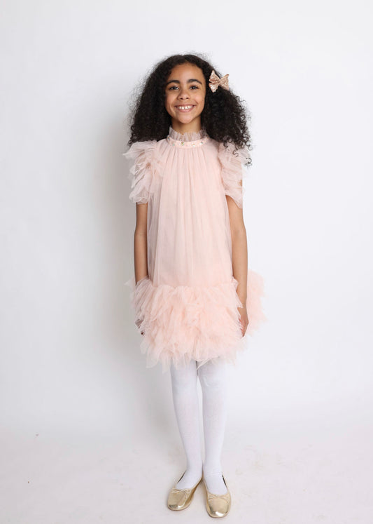 Ilana Pink Tulle Ruffle Kids  Size 8-9