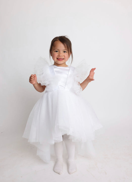 Sarai White Tulle Hi-Lo Kids ( Multiple Sizes)