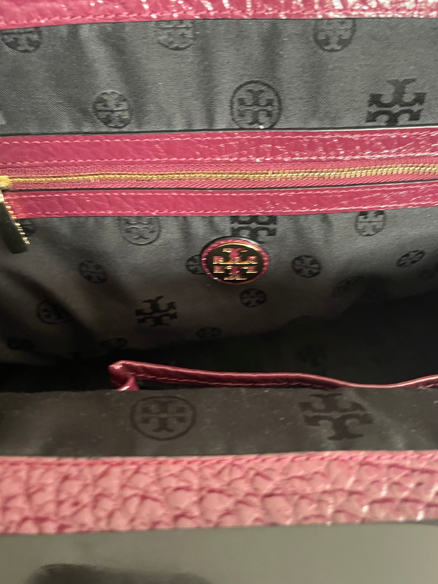 Tory Burch Maroon Large Leather Tote